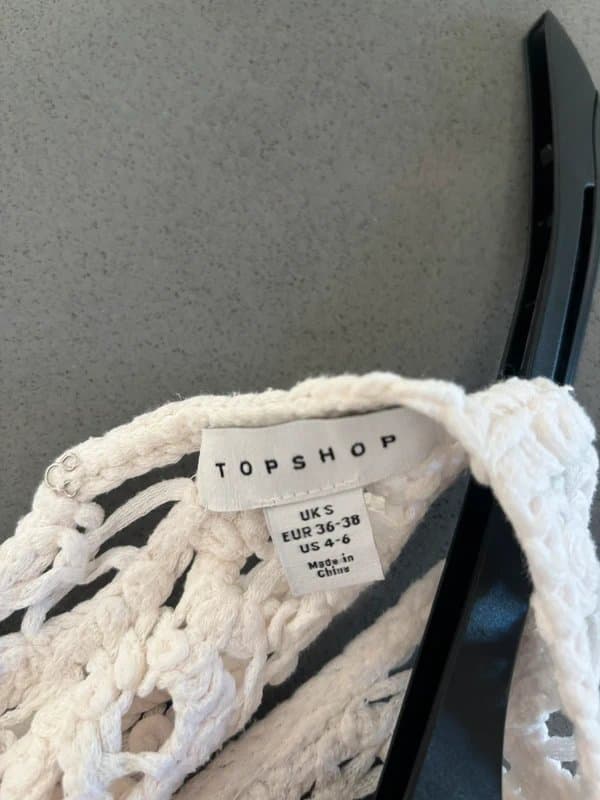 Topshop Crochet white long beach dress