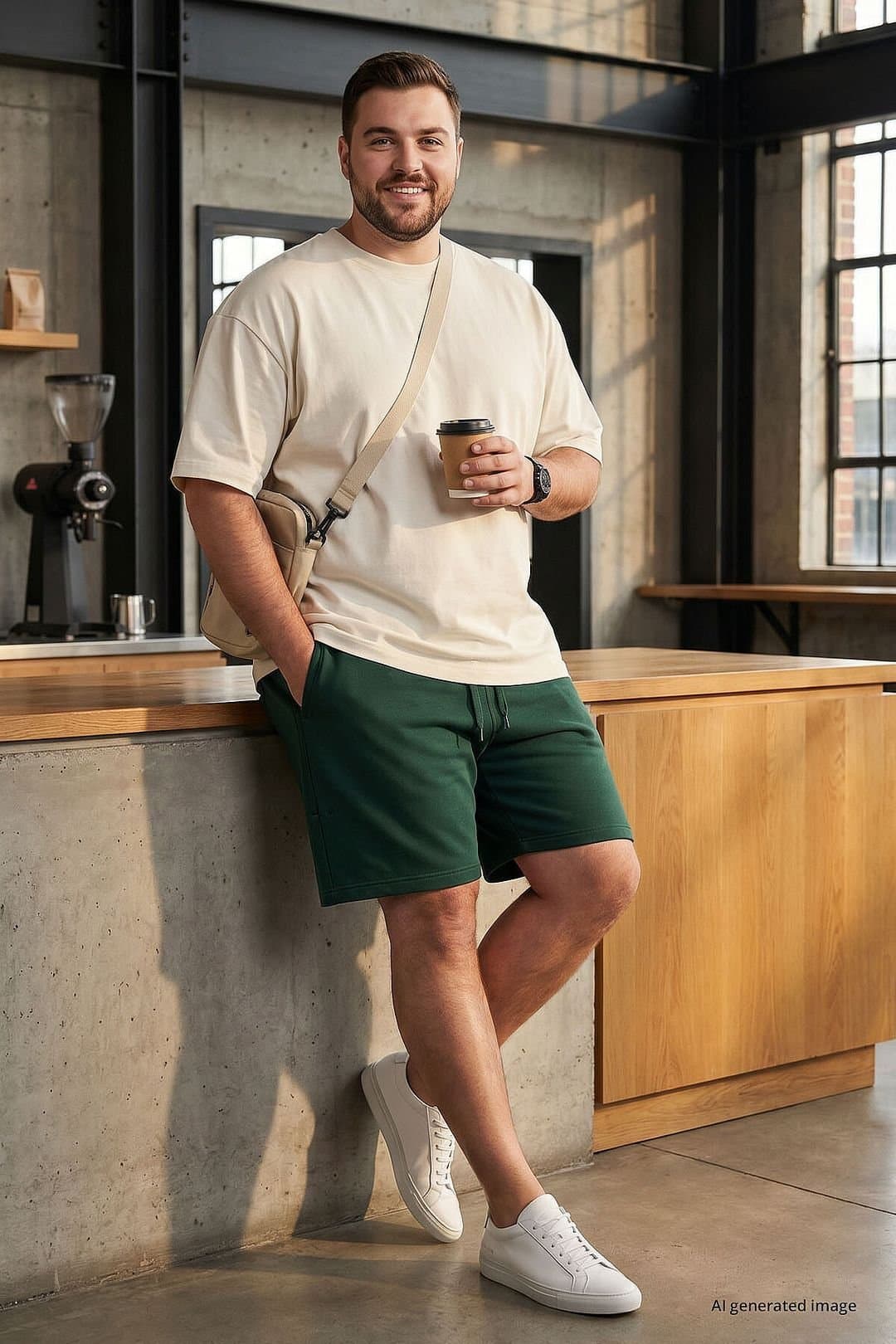 Tommy Life Tommy Life Men's Mid Waist Sweat Shorts in Bottle Green