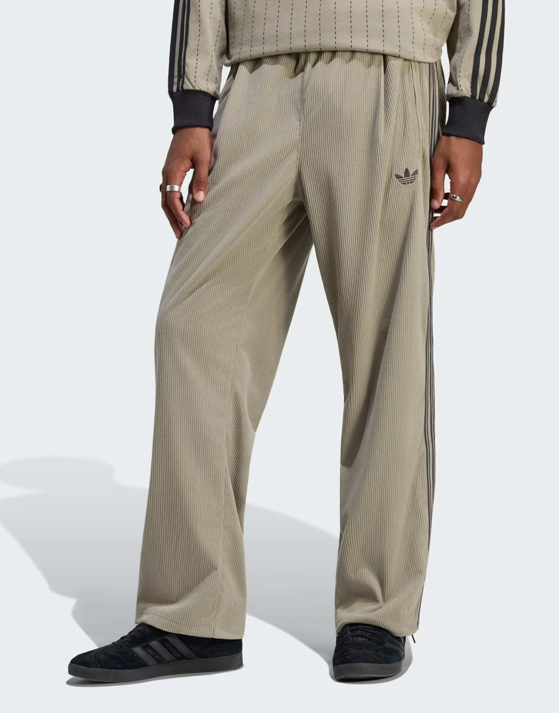 ASOS adidas Originals Firebird corduroy track pants in silver pebble