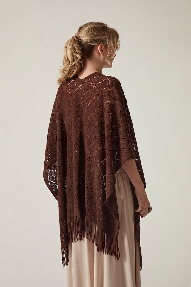 James Lakeland James Lakeland Women's Brown Pointelle Knit Kaftan - 2