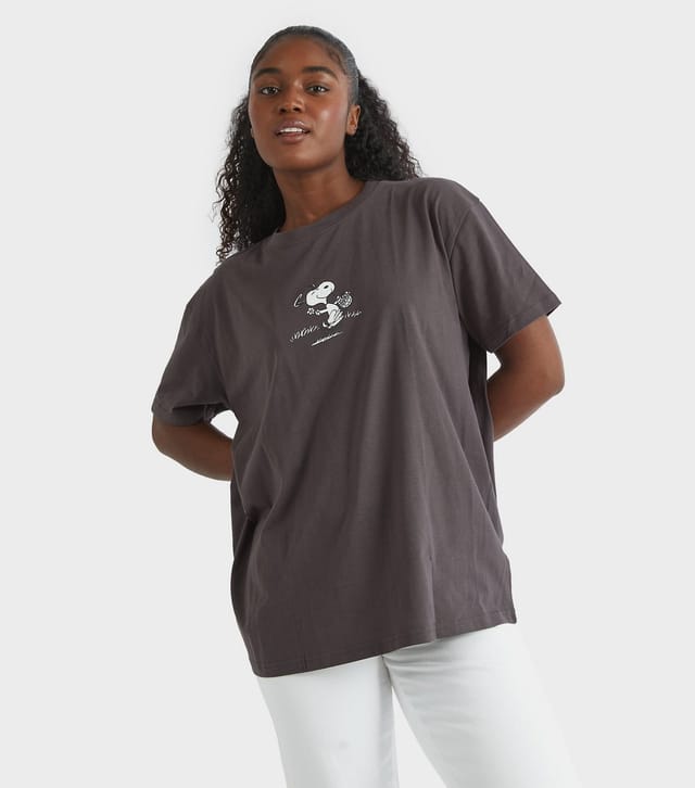 Skinnydip Women's Grey Snoopy Have A Nice Day Print T-Shirt Skinnydip New Look - 3