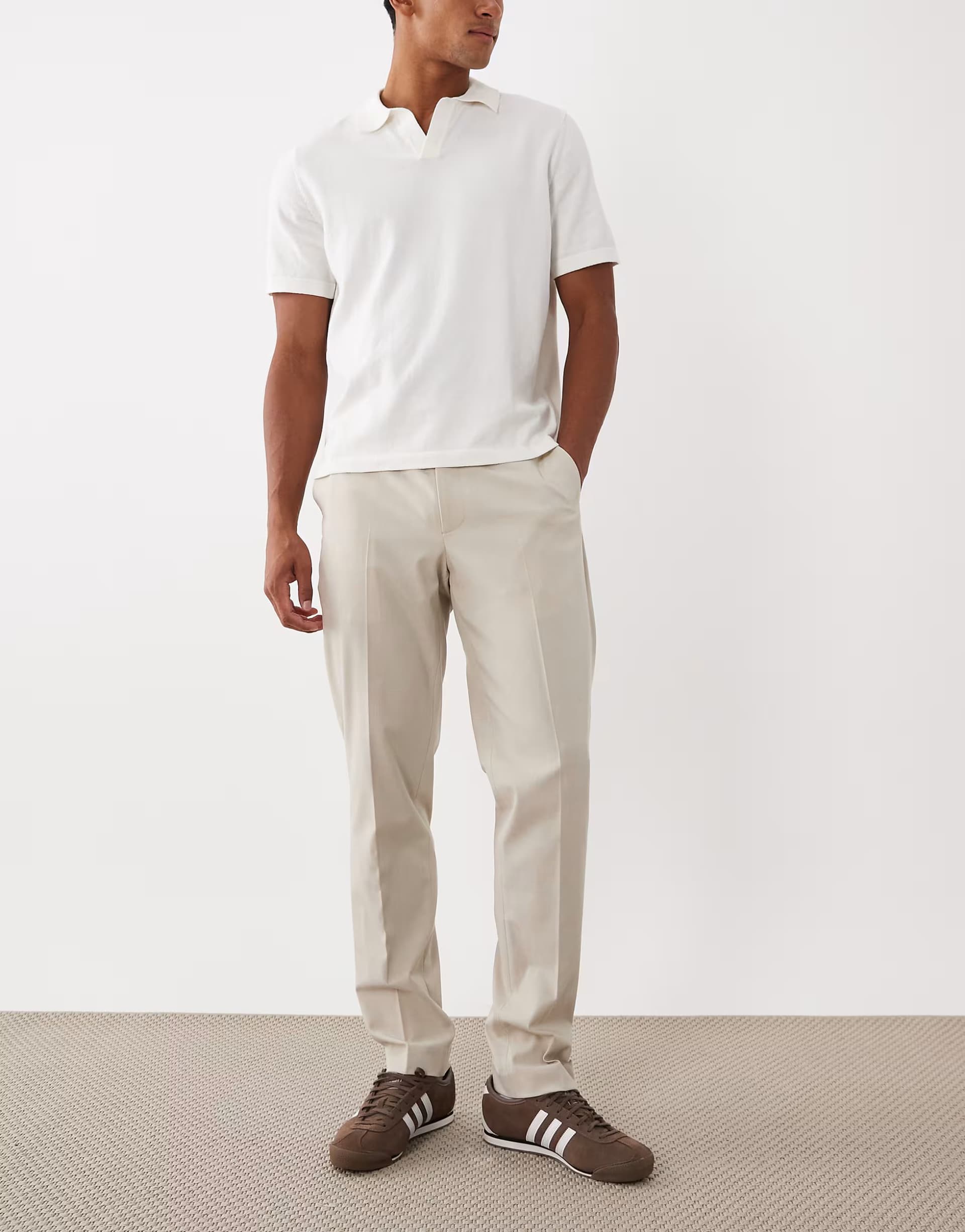 ASOS Mango Milan slim fit suit trouser co-ord ecru