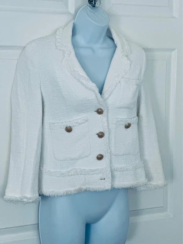 Zara Stunning Zara Boucle Blazer With Gold Buttons Size XS