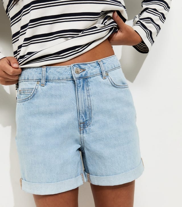 New Look Women's Light Blue Denim Boyfriend Shorts New Look - 2