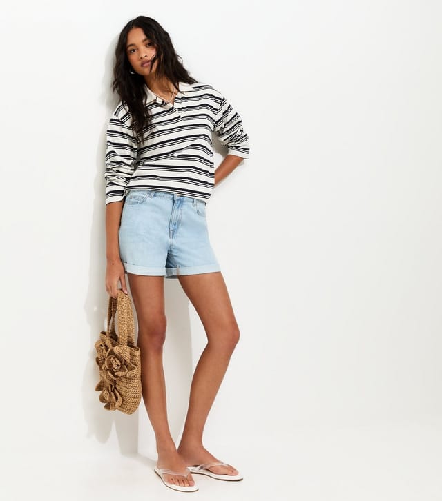 New Look Women's Light Blue Denim Boyfriend Shorts New Look - 3