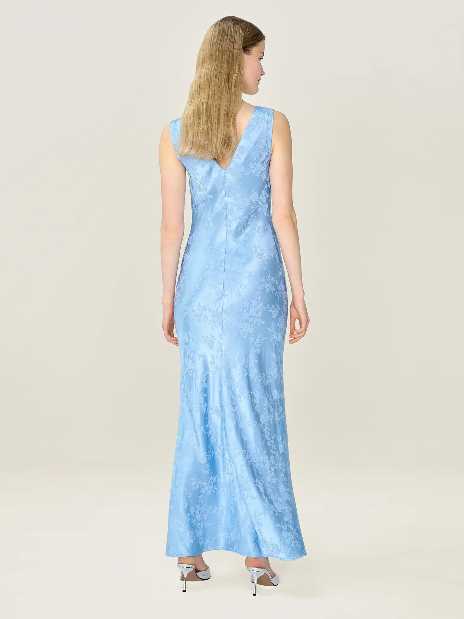OMNES Iris Jacquard Dress in Vista Blue - 4