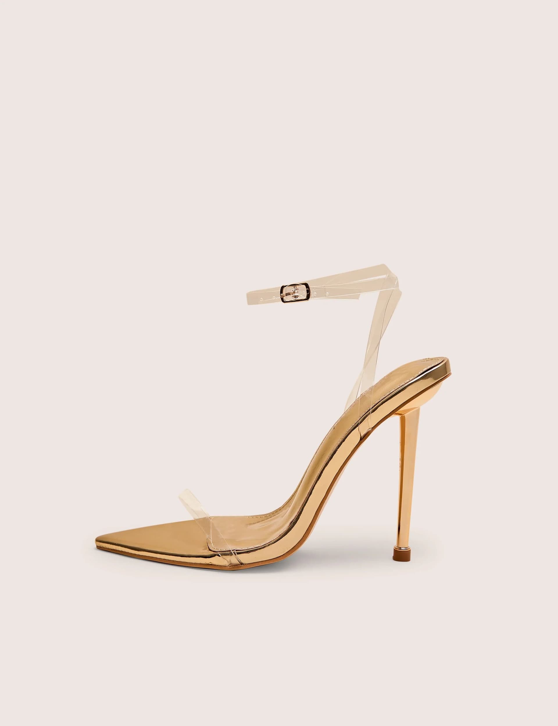 Public Desire Public Desire UK Gold Perspex Mirror Stiletto High Heels