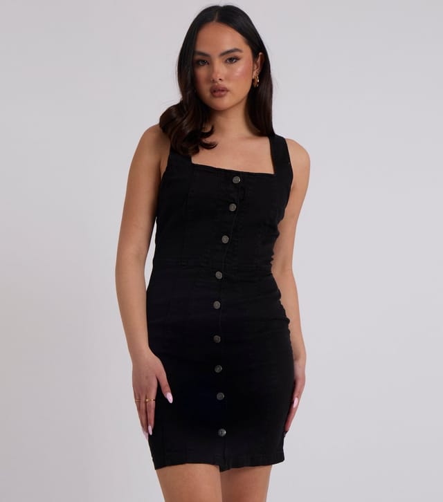 Urban Bliss Women's Black Button Front Mini Dress Urban Bliss New Look - 3