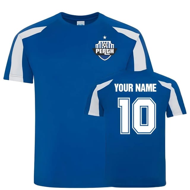 St Johnstone St Johnstone Men's Personalised Your Name Sports Training Jersey Blue - 2