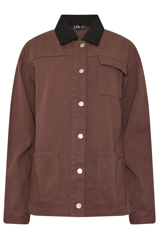 Long Tall Sally Long Tall Sally Women's Tall Twill Barn Jacket in Chocolate - 2