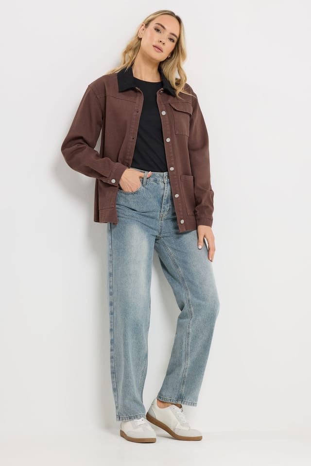 Long Tall Sally Long Tall Sally Women's Tall Twill Barn Jacket in Chocolate - 3