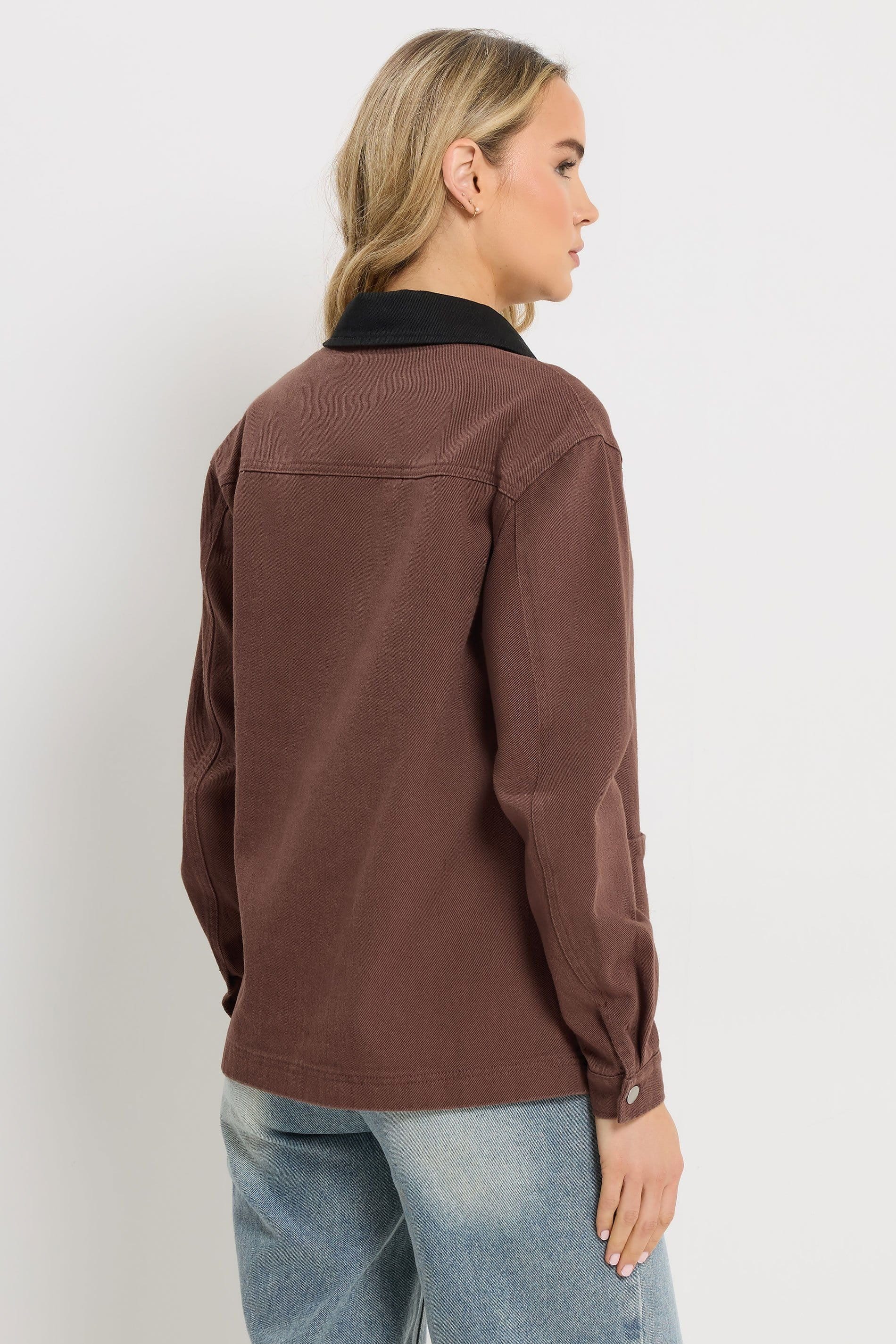 Long Tall Sally Long Tall Sally Women's Tall Twill Barn Jacket in Chocolate - 4