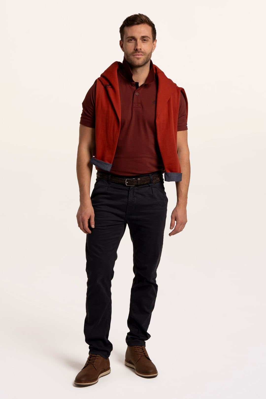 Brakeburn Brakeburn Men's Saintbury Pique Polo in Burgundy