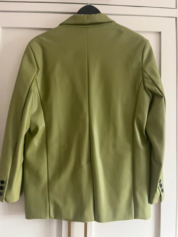 Bershka Bershka Faux leather Green blazer