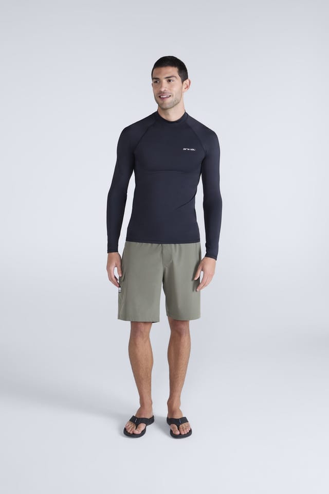 Animal Animal Men's 'Sonny' Lightweight Long Sleeve Quick Dry UPF 50+ Protection Rash Vest in Jet Black - 3