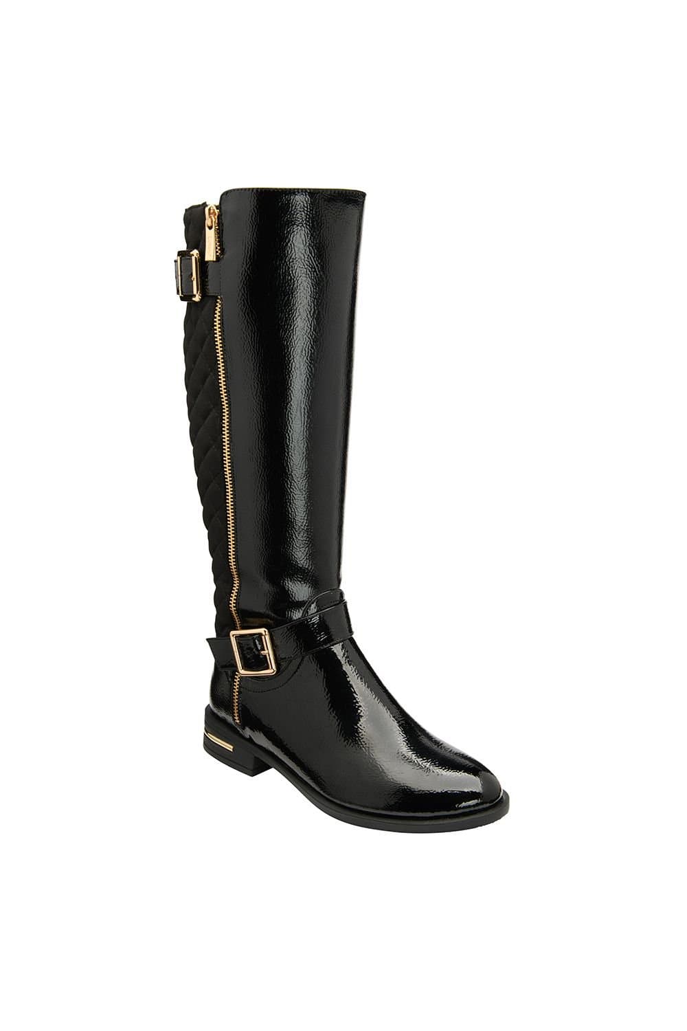Lotus Lotus Women's Black 'Bessie' Zip-Up Knee-High Boots