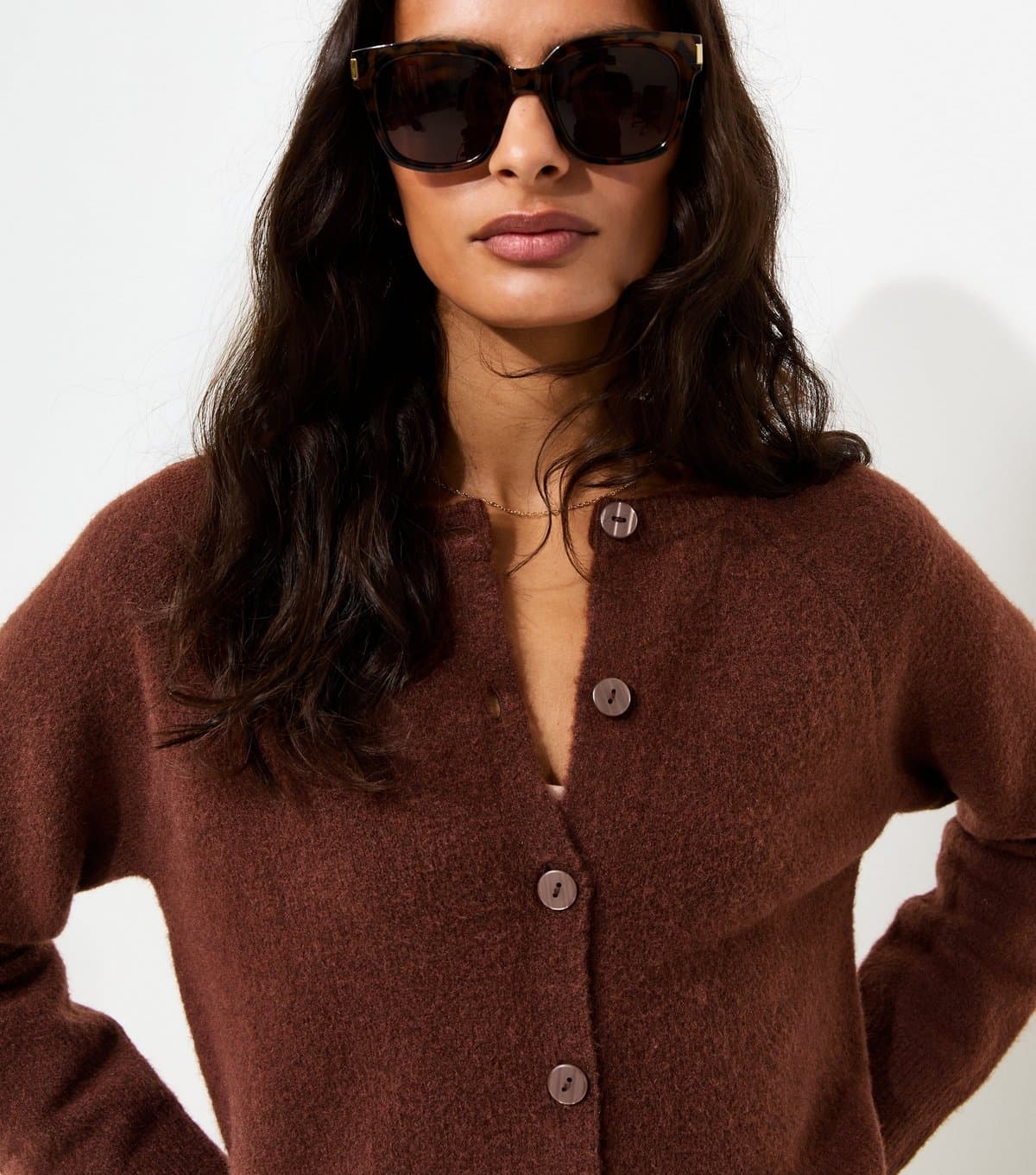 New Look New Look Dark Brown Knitted Cardigan