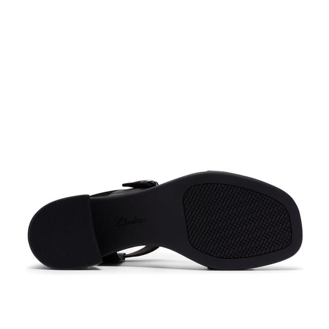 Clarks Clarks Women's Jaylan Sol Black Leather Heeled Sandals - 2