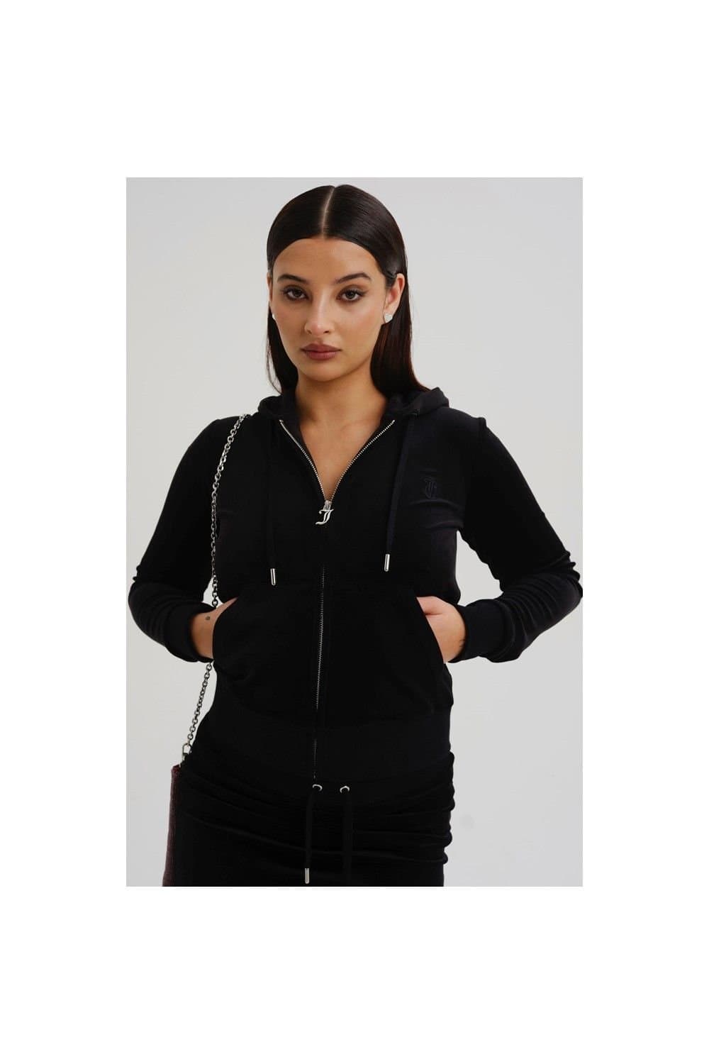 Juicy Couture Juicy Couture Black Zip-Through Hoodie Jacket