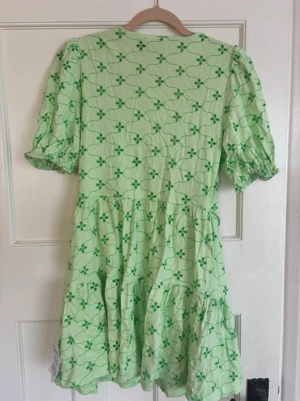 ASOS Design Green embroidered mini dress