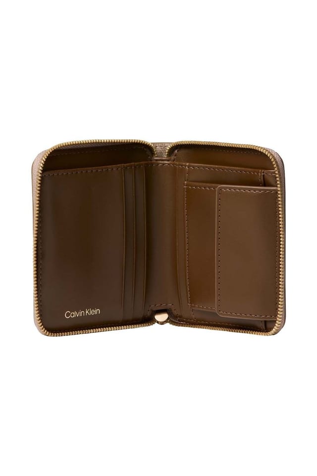 Calvin Klein Calvin Klein Women's Emblem Aop Square Zip Around Desert Taupe Aop - 3