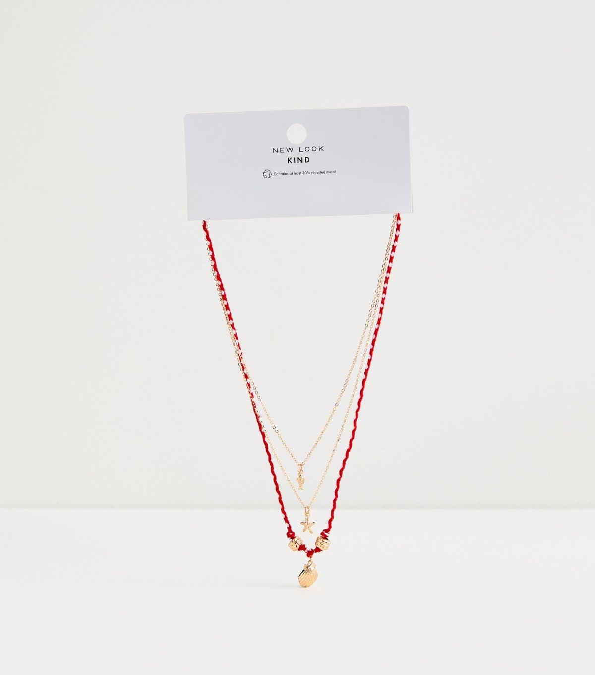 New Look New Look Pack of 3 Red Rope Pendant Necklaces