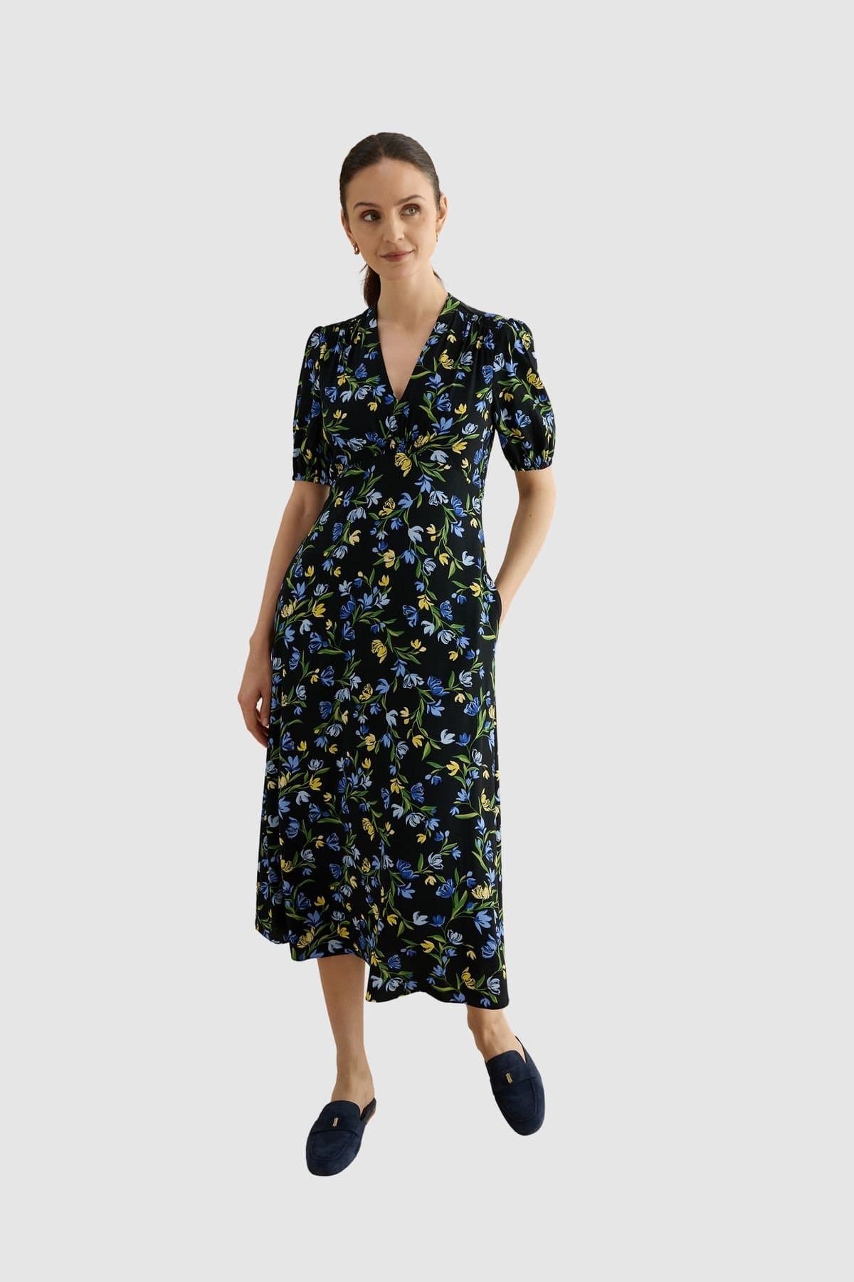 Hobbs London Hobbs London Women's Sidonie Dress in Dark Navy