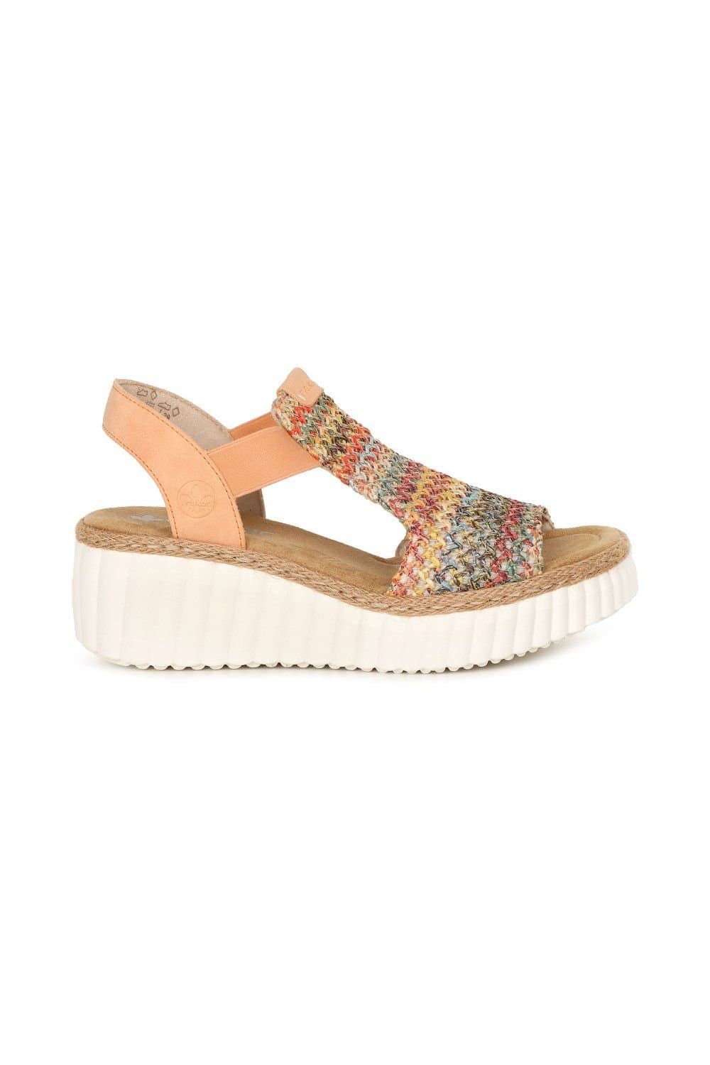 Rieker Rieker Peach Elasticated Wedge Sandals