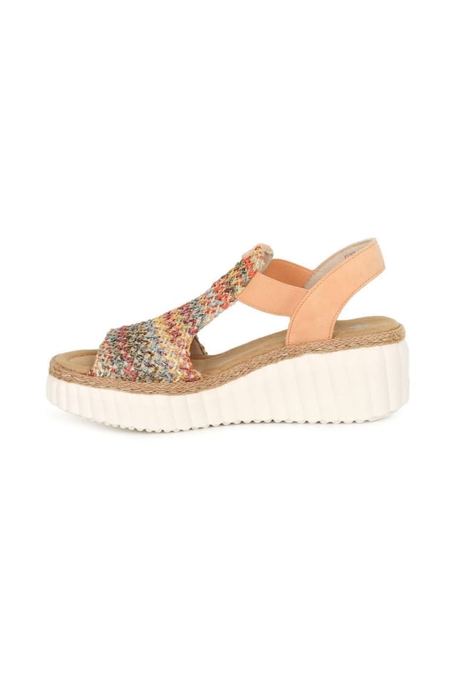 Rieker Rieker Women's 'Puerto Rico' Wedge Sandals in Peach - 2