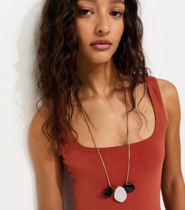 New Look Women's Dark Red Square Neck Vest New Look - 2