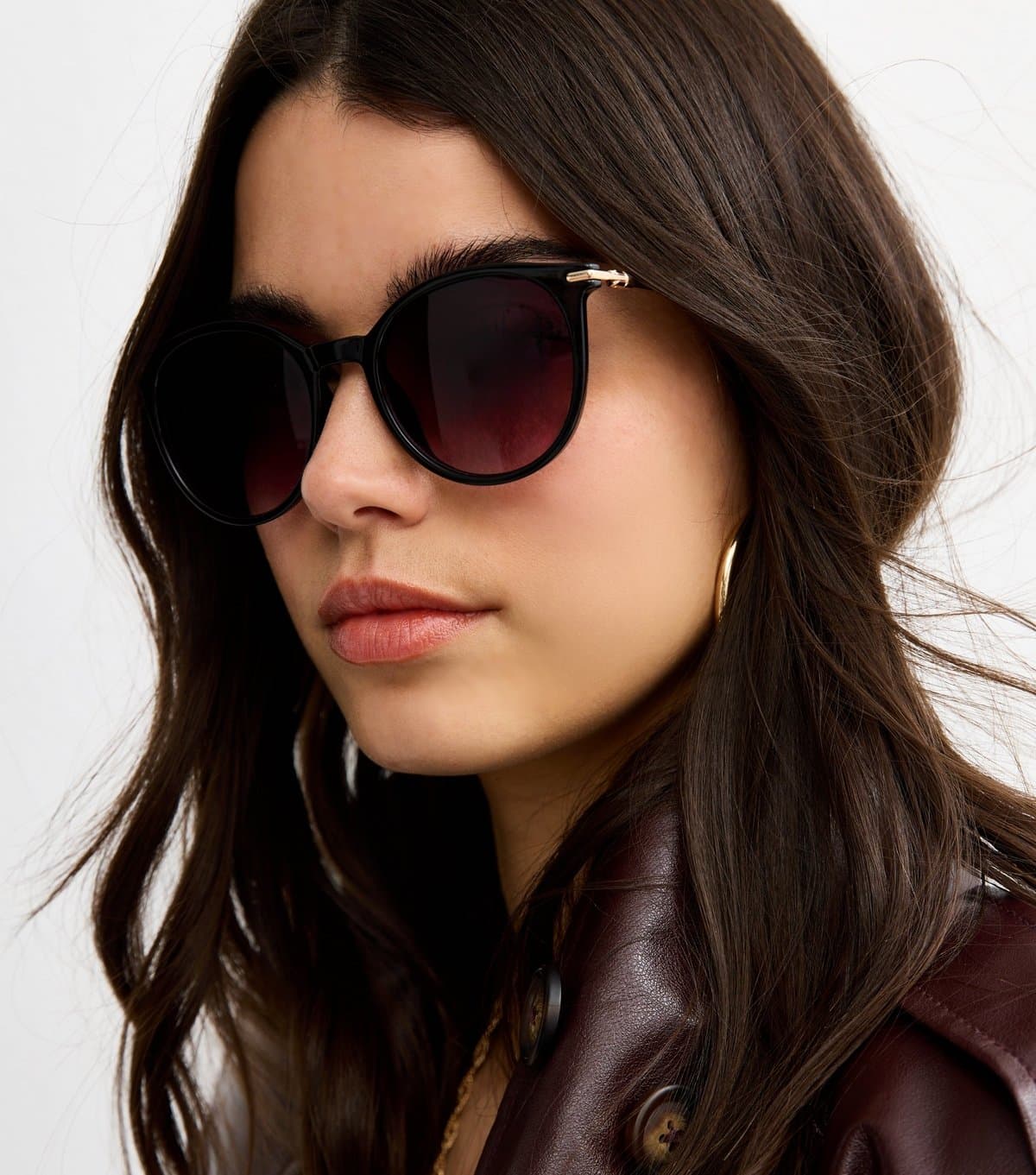 New Look Black Round Frame Sunglasses New Look