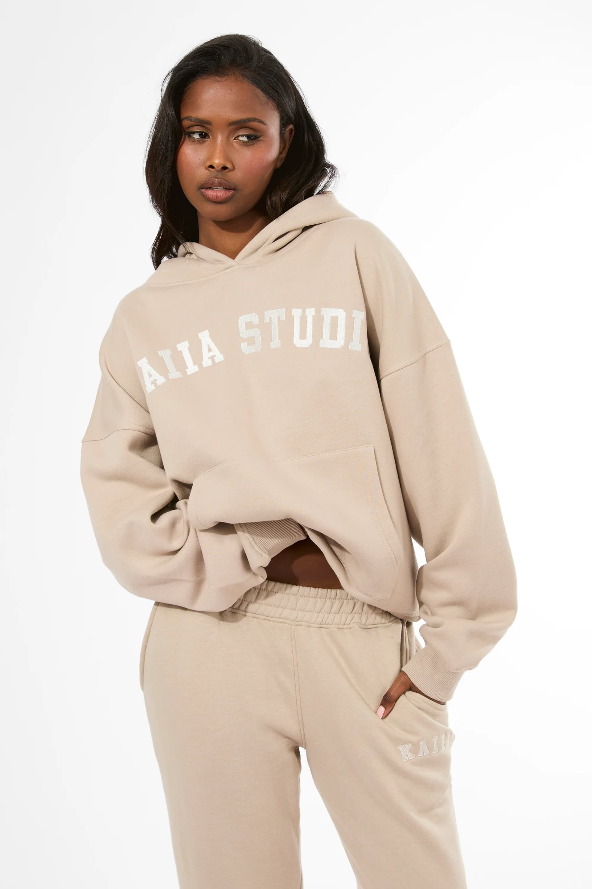 Kaiia Kaiia Studio Oversized Hoodie Stone