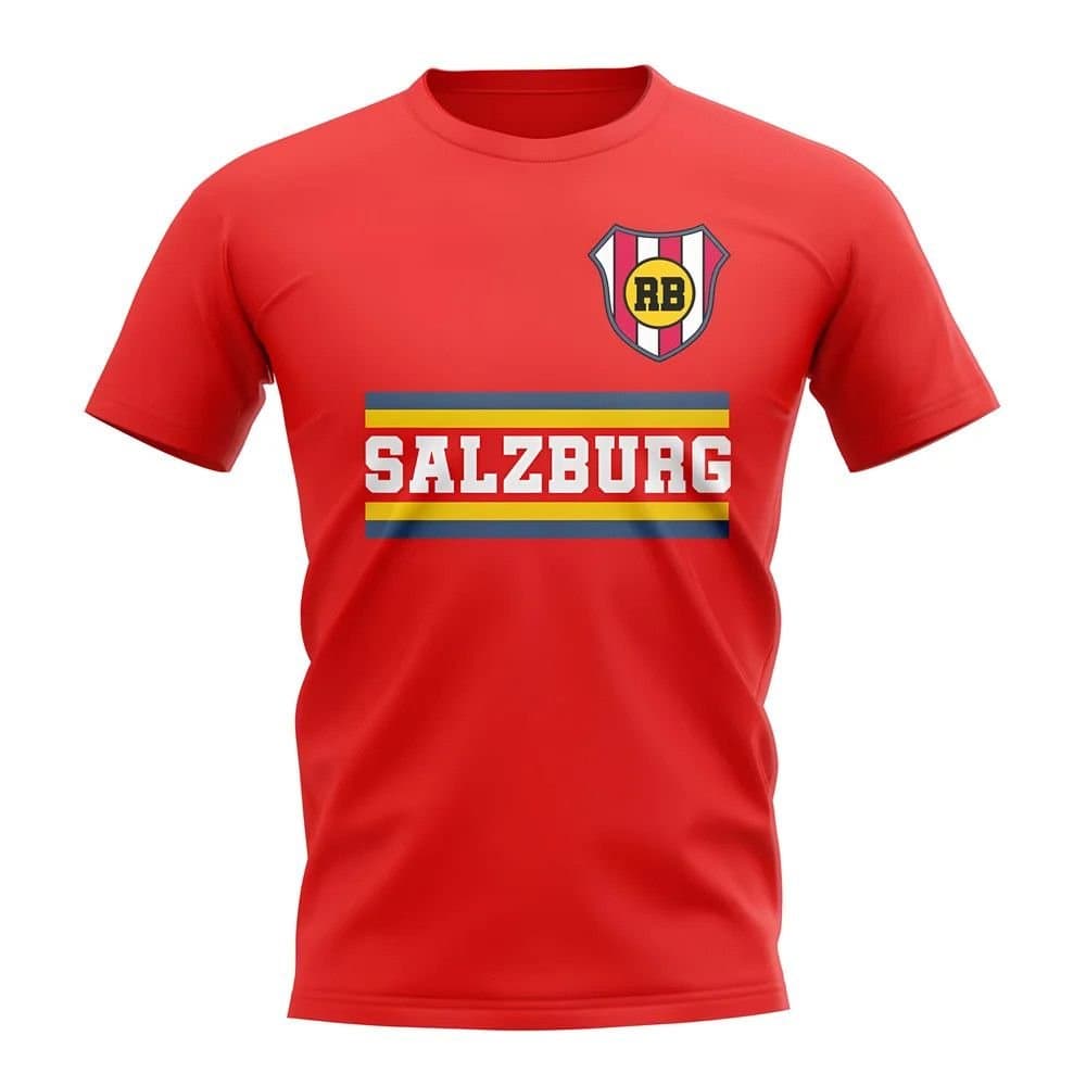 Red Bull Salzburg Red Bull Salzburg Men's Personalised Rb Salzburg Core Football Club T-Shirt in Red