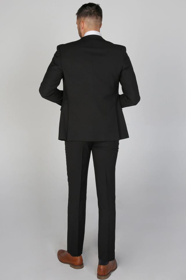 Paul Andrew Paul Andrew Men's Mayfair Plain Formal Trousers in Black - 2