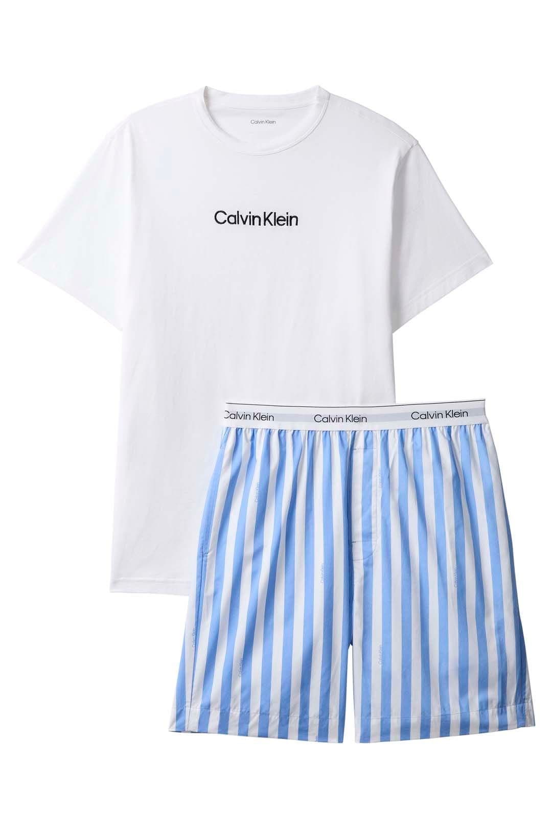 Calvin Klein Calvin Klein Men's Ss Poplin Short Set Multi in White