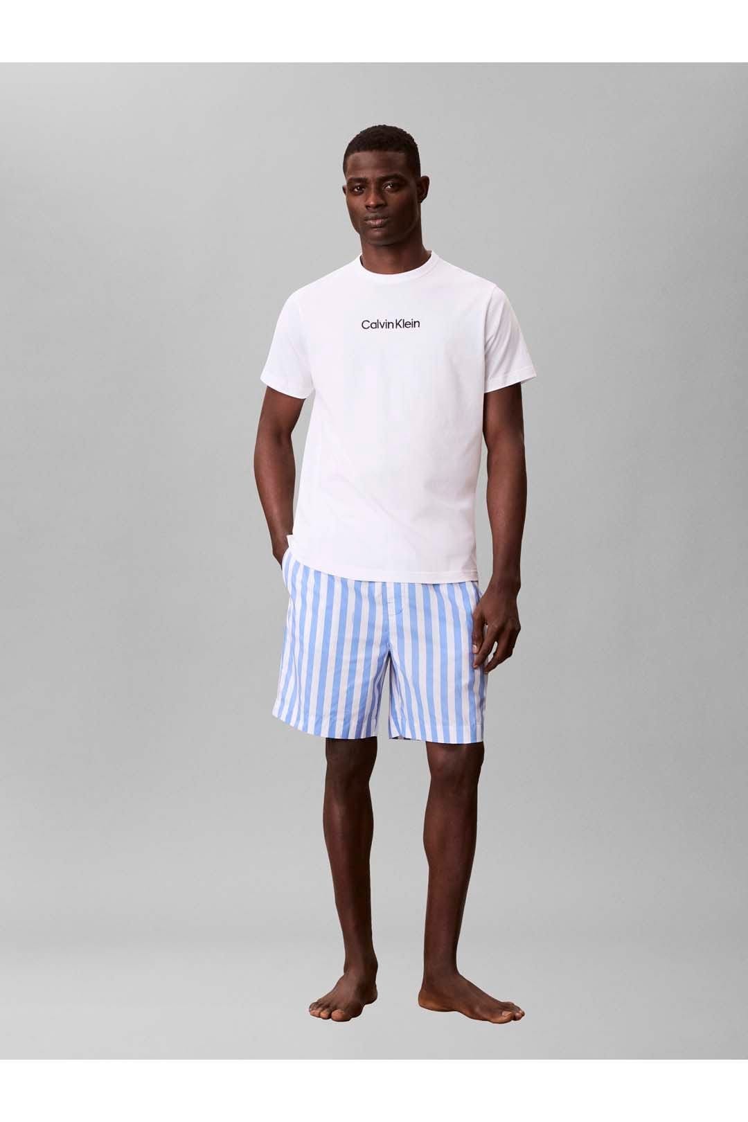 Calvin Klein Calvin Klein Men's Ss Poplin Short Set Multi in White - 4