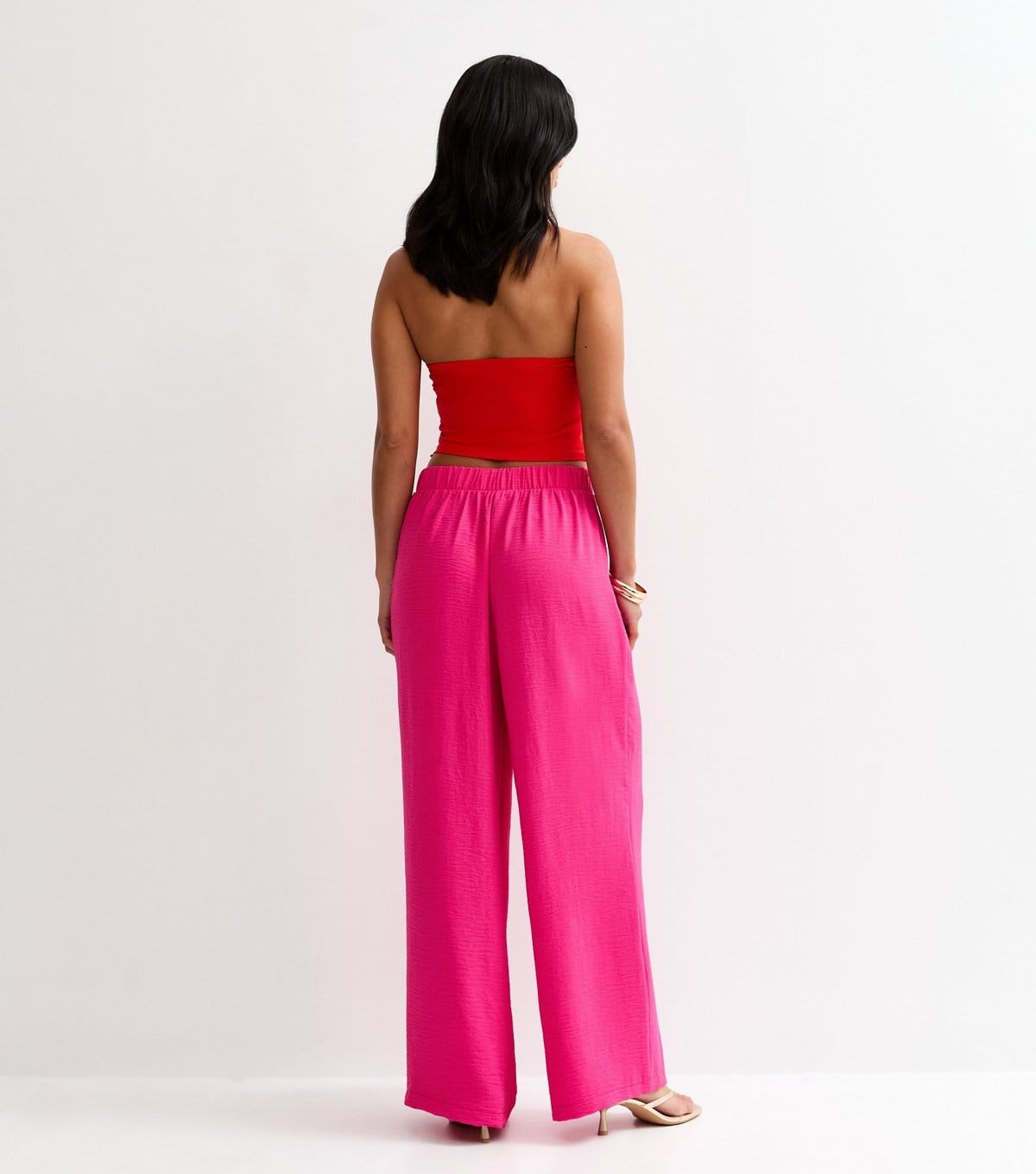 New Look Women's Petite Pink Wide Leg Tailored Trousers New Look - 4