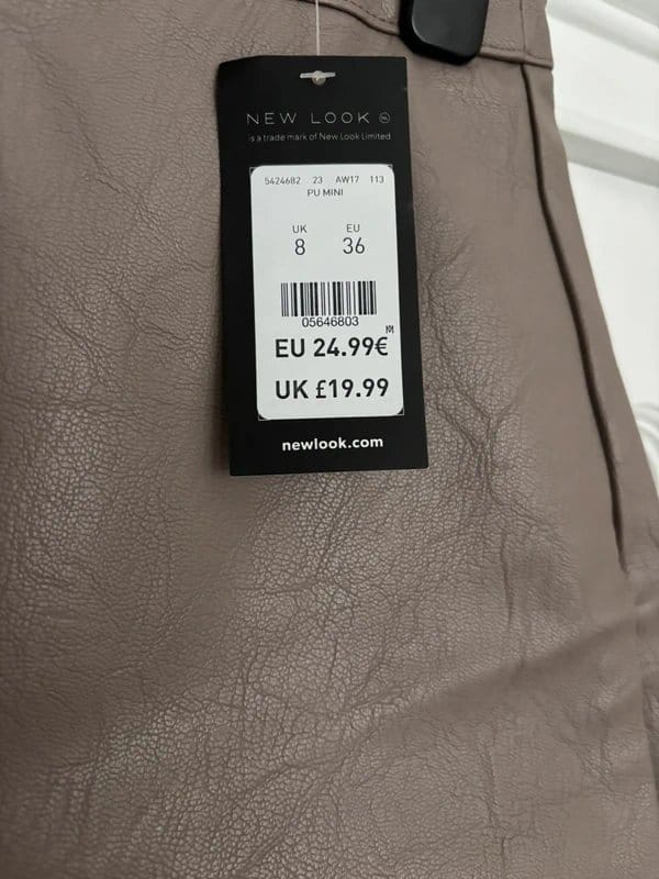 New Look Taupe Leather-Look Mini Skirt