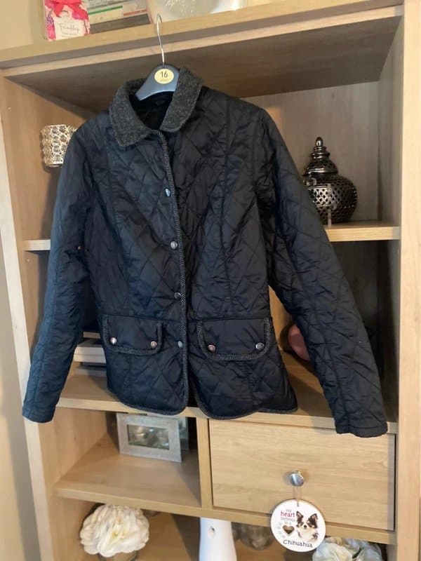 Barbour 🏇Vintage Barbour Quilted Jacket 🏇 Wool Trim Heritage Old Money 8/10