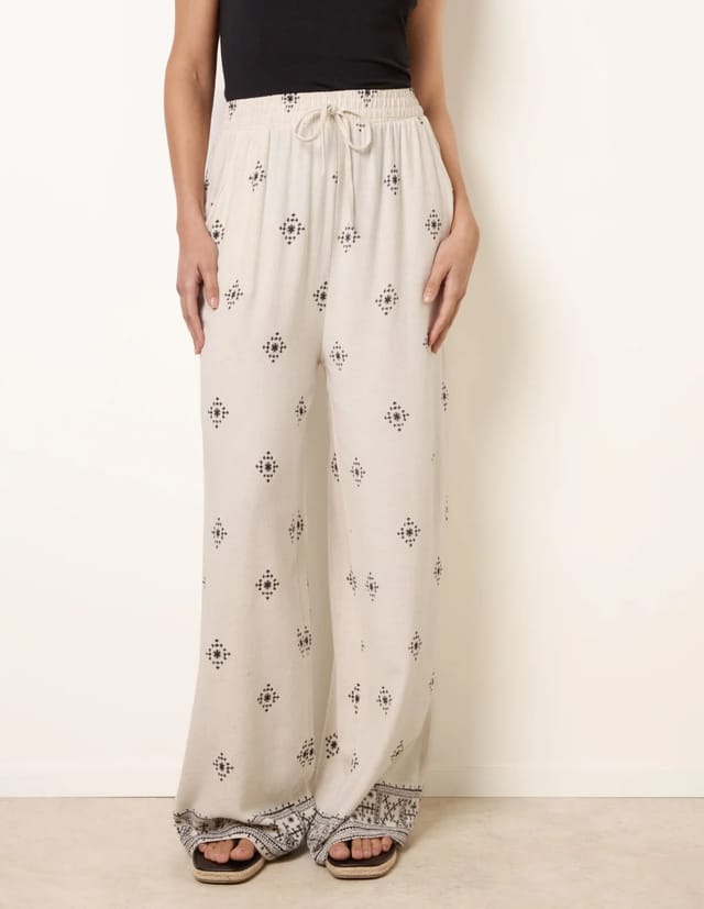 Blue Vanilla Trousers With All Over Embroidery - 3