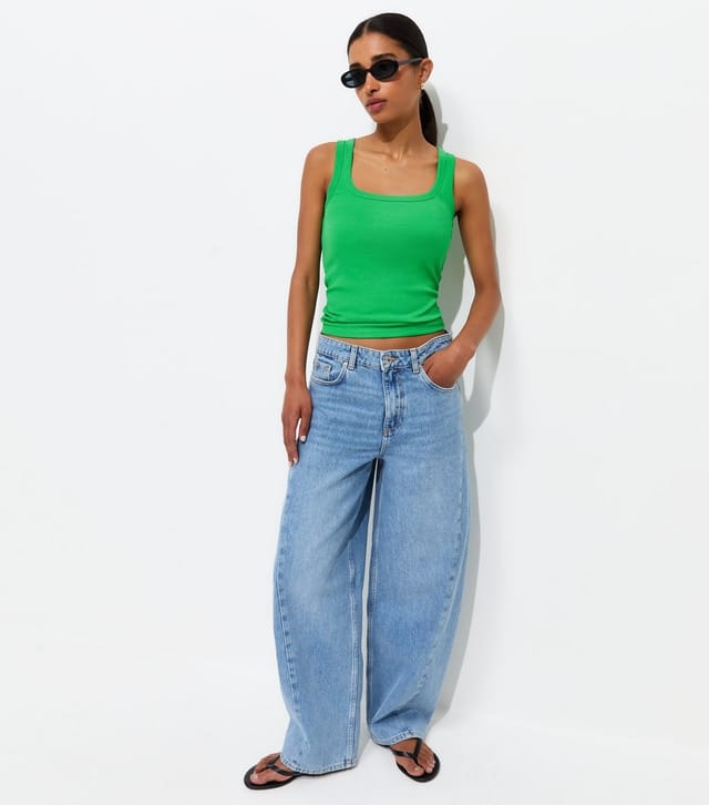 New Look Women's Bright Green Square Neck Vest Top New Look - 3