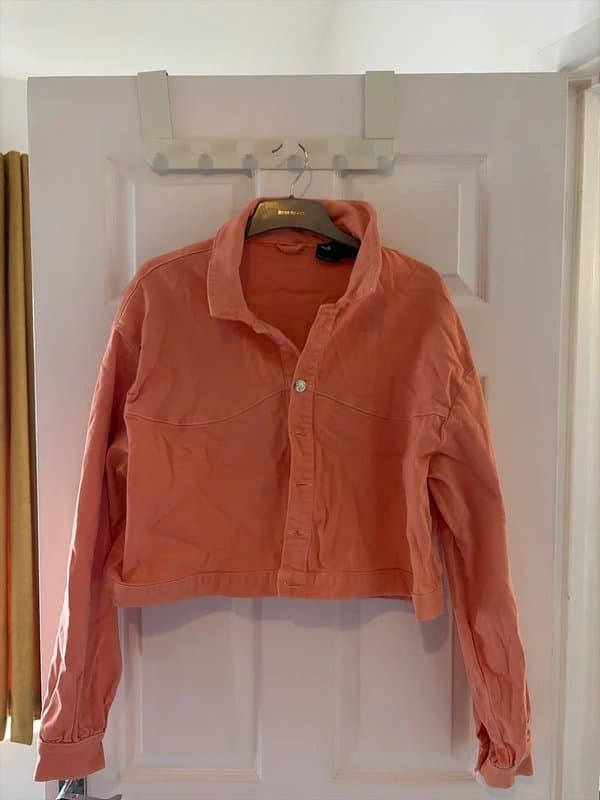Asos luxe Cropped Coral Denim Jacket