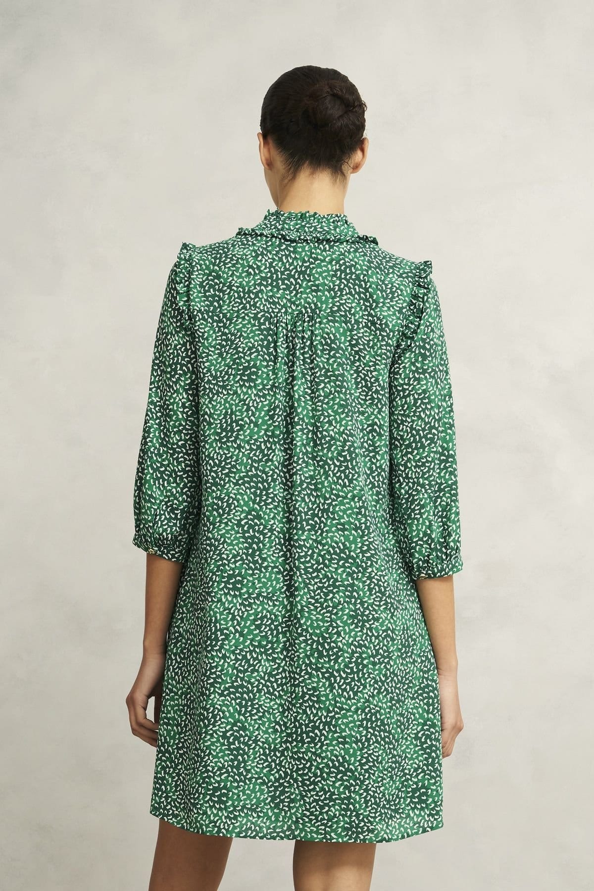 Hobbs London Hobbs London Women's Laurel Long Sleeve V-Neck Mini Dress in Emerald - 4