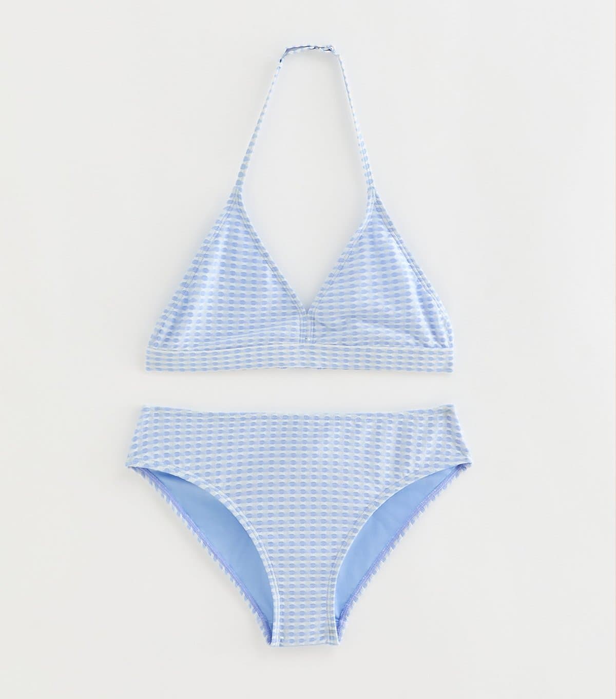New Look Girls' Blue Textured Stripe Bikini Set New Look