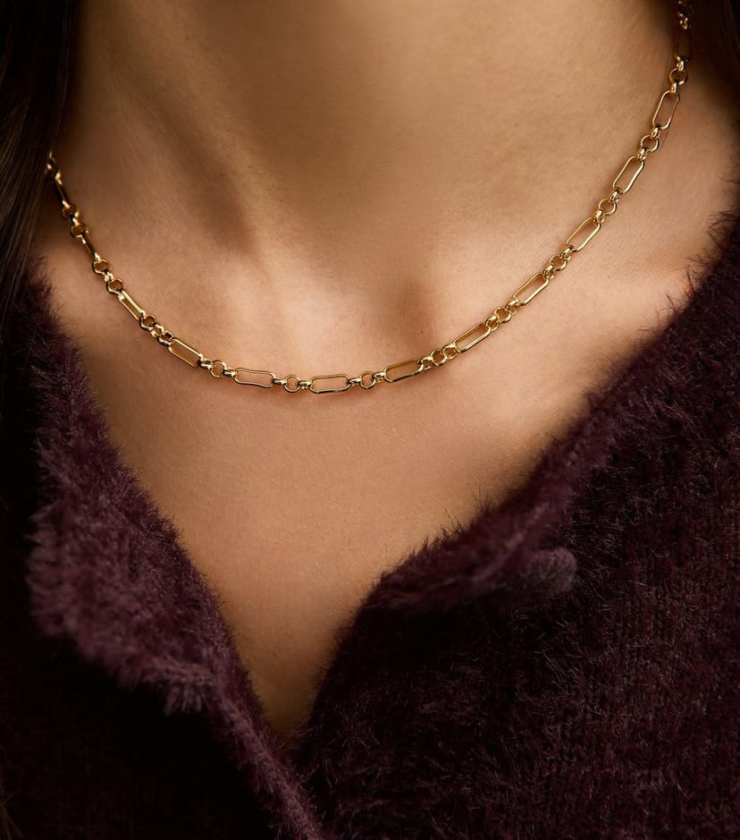 New Look 18ct Gold Plated Simple Chain Necklace New Look - 1