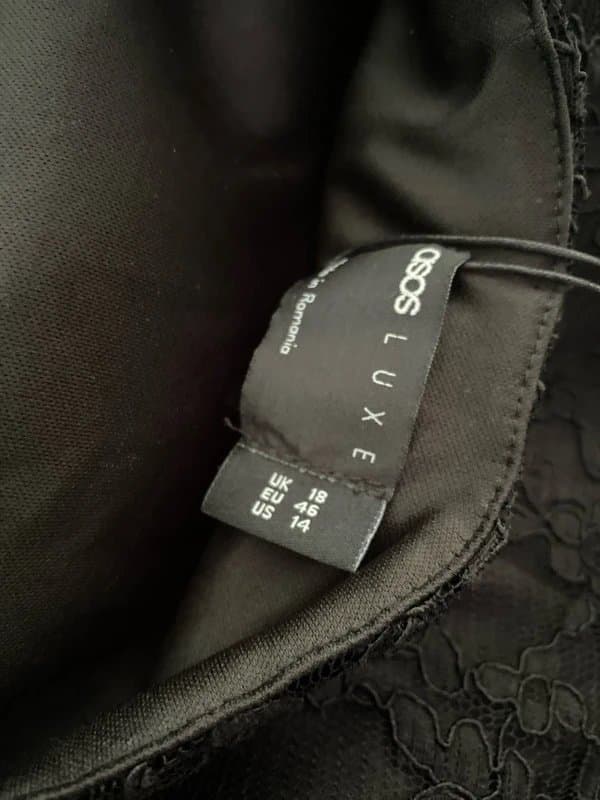 ASOS Size 18 ASOS luxe black lace mini dress with giant bow new with tags