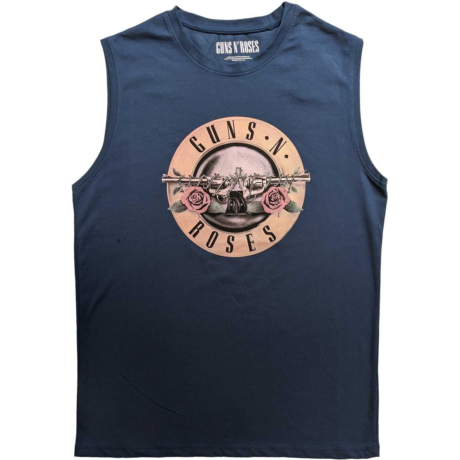 Guns N Roses Guns N Roses Men's Classic Logo Cotton Tank Top in Blue - 3