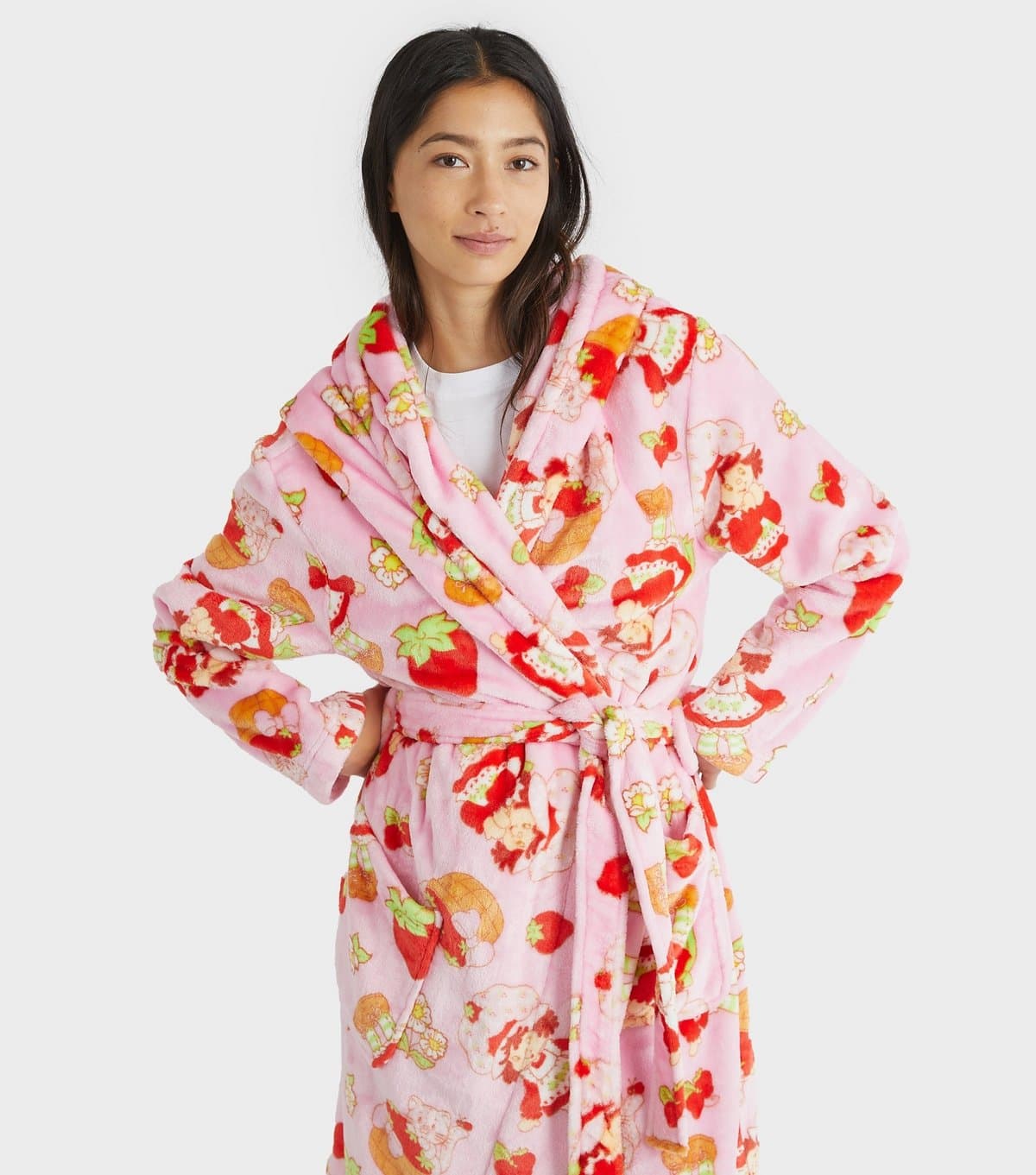 Skinnydip Women's Light Pink Strawberry Shortcake Dressing Gown Skinnydip New Look
