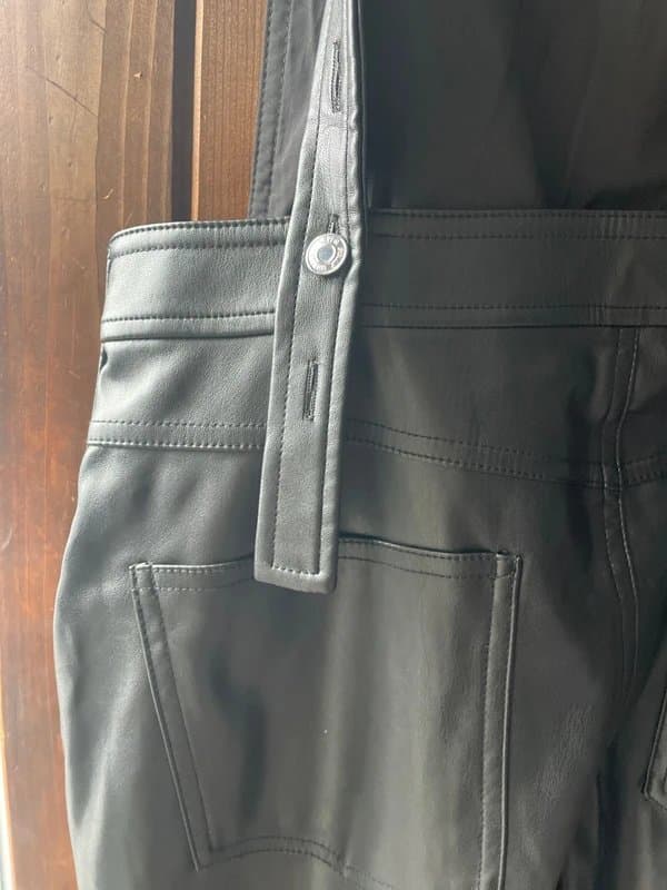 Never Fully Dressed Never fully dressed black vegan leather dungarees size 14