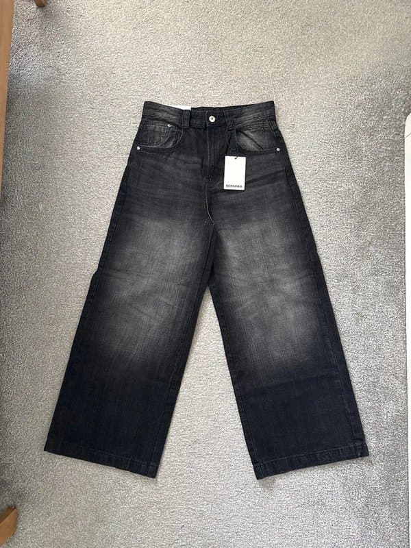 Bershka Bershka Men’s Mega Baggy Grey/Black wash jeans W29/EU36